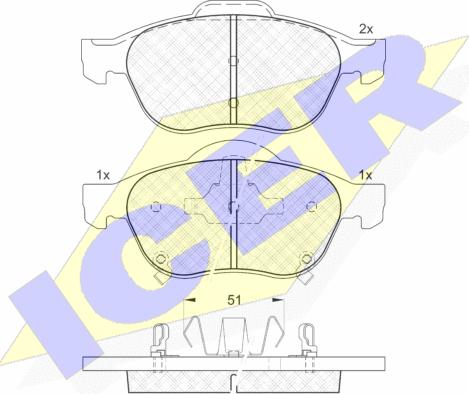 Icer 181556 - Тормозные колодки, дисковые, комплект autospares.lv