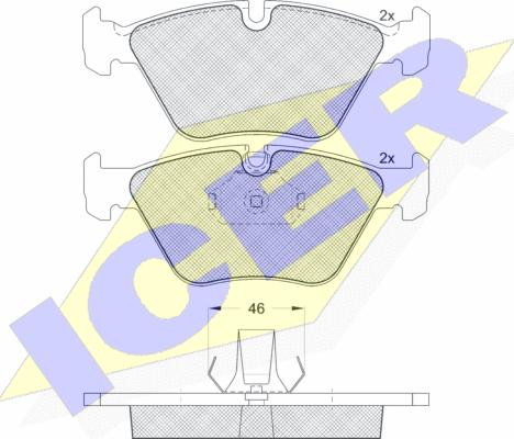 Icer 181550 - Тормозные колодки, дисковые, комплект autospares.lv