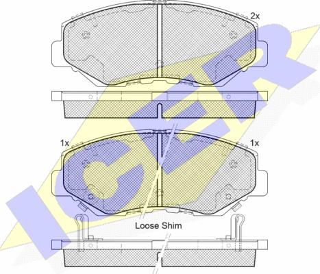 Icer 181558 - Тормозные колодки, дисковые, комплект autospares.lv