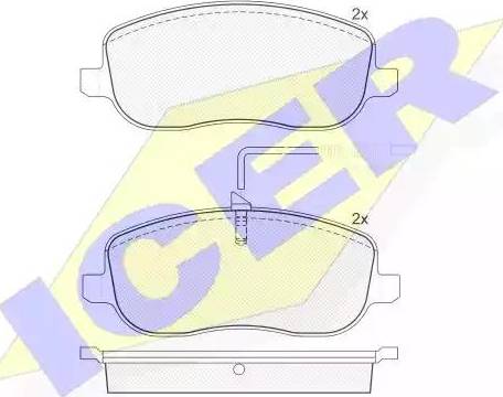 Icer 181553 - Тормозные колодки, дисковые, комплект autospares.lv