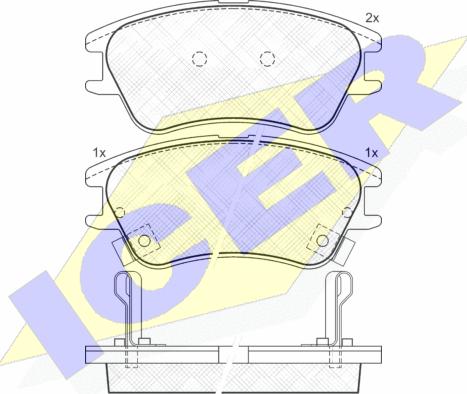 Icer 181557 - Тормозные колодки, дисковые, комплект autospares.lv