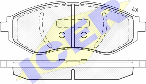 Icer 181566 - Тормозные колодки, дисковые, комплект autospares.lv