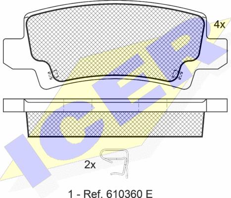 Icer 181514 - Тормозные колодки, дисковые, комплект autospares.lv