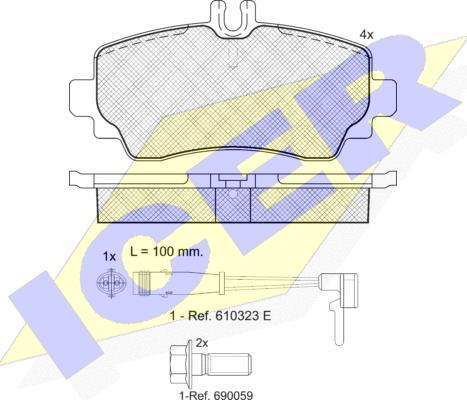 Icer 181516-701 - Тормозные колодки, дисковые, комплект autospares.lv