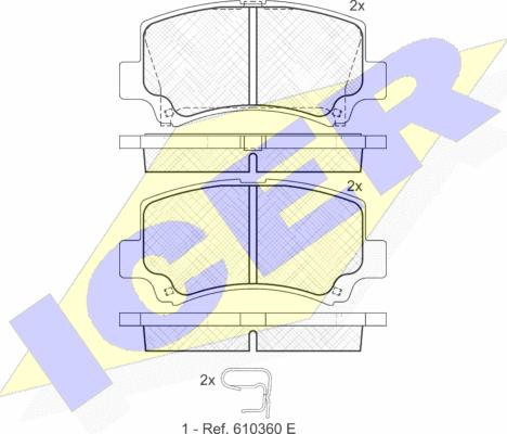 Icer 181589 - Тормозные колодки, дисковые, комплект autospares.lv