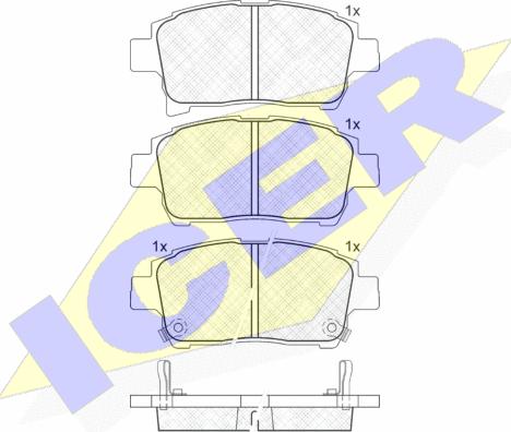 Icer 181583 - Тормозные колодки, дисковые, комплект autospares.lv