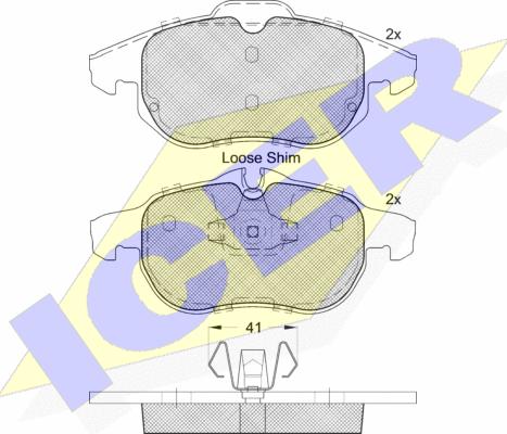 Icer 181536-400 - Тормозные колодки, дисковые, комплект autospares.lv