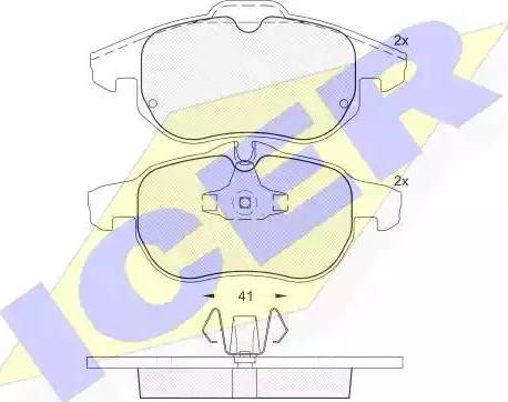 Icer 181536 - Тормозные колодки, дисковые, комплект autospares.lv