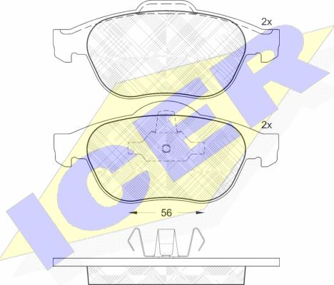 Icer 181533 - Тормозные колодки, дисковые, комплект autospares.lv