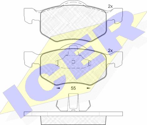 Icer 181532 - Тормозные колодки, дисковые, комплект autospares.lv