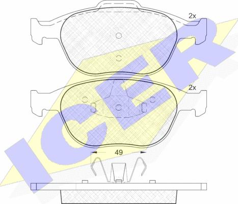 Icer 181537 - Тормозные колодки, дисковые, комплект autospares.lv