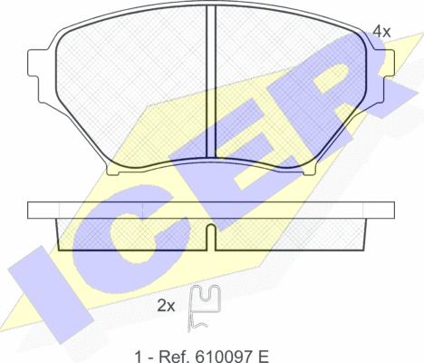 Icer 181529 - Тормозные колодки, дисковые, комплект autospares.lv