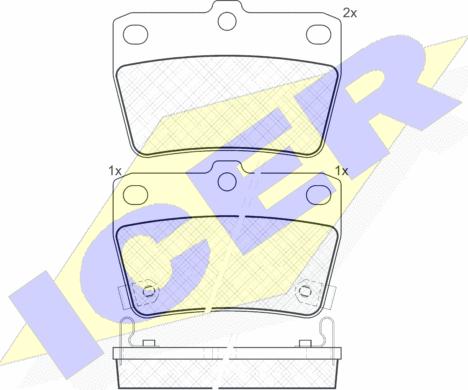 Icer 181520 - Тормозные колодки, дисковые, комплект autospares.lv