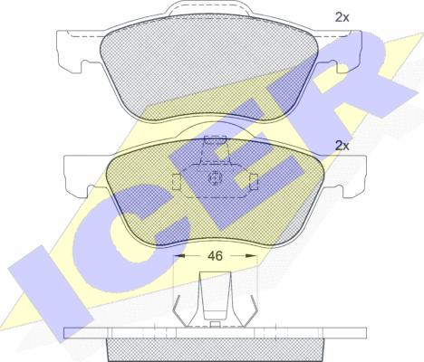 Icer 181528 - Тормозные колодки, дисковые, комплект autospares.lv