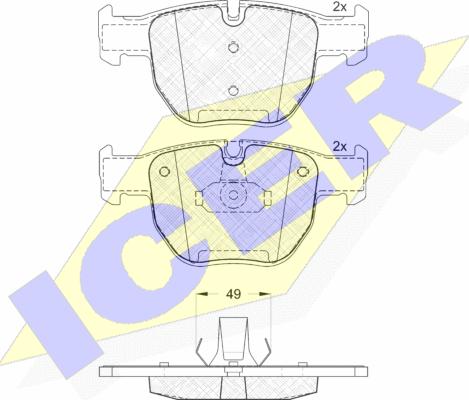 Icer 181574 - Тормозные колодки, дисковые, комплект autospares.lv