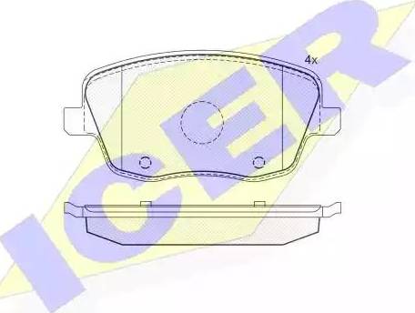 Icer 181575 - Тормозные колодки, дисковые, комплект autospares.lv