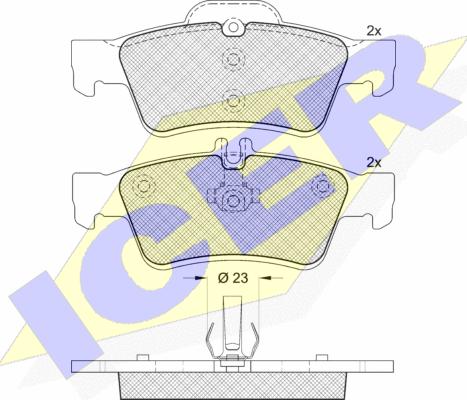 Icer 181576-396 - Тормозные колодки, дисковые, комплект autospares.lv