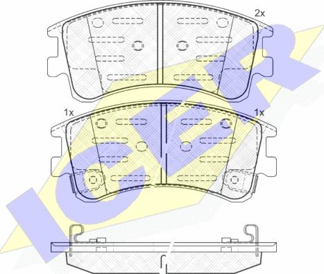 Icer 181578 - Тормозные колодки, дисковые, комплект autospares.lv