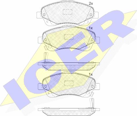 Icer 181573 - Тормозные колодки, дисковые, комплект autospares.lv