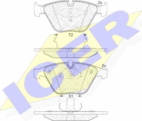 Icer 181577 - Тормозные колодки, дисковые, комплект autospares.lv