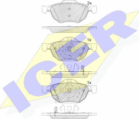 Icer 181695 - Тормозные колодки, дисковые, комплект autospares.lv