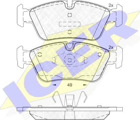 Icer 181698 - Тормозные колодки, дисковые, комплект autospares.lv