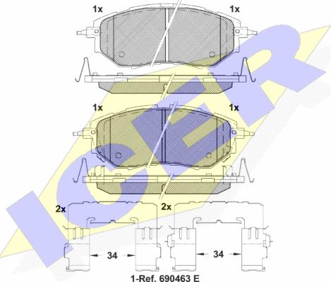 Icer 181697-067 - Тормозные колодки, дисковые, комплект autospares.lv