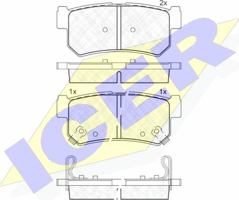 Icer 181646 - Тормозные колодки, дисковые, комплект autospares.lv