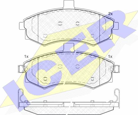 Icer 181643 - Тормозные колодки, дисковые, комплект autospares.lv