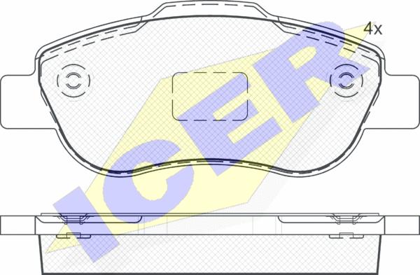 Icer 181659 - Тормозные колодки, дисковые, комплект autospares.lv