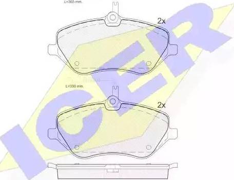 Icer 181657 - Тормозные колодки, дисковые, комплект autospares.lv