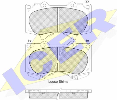 Icer 181665 - Тормозные колодки, дисковые, комплект autospares.lv