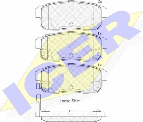 Icer 181668 - Тормозные колодки, дисковые, комплект autospares.lv