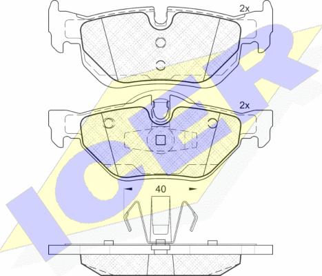 Icer 181663 - Тормозные колодки, дисковые, комплект autospares.lv