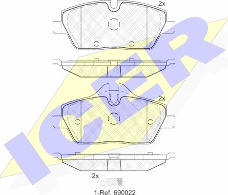 Icer 181662-202 - Тормозные колодки, дисковые, комплект autospares.lv