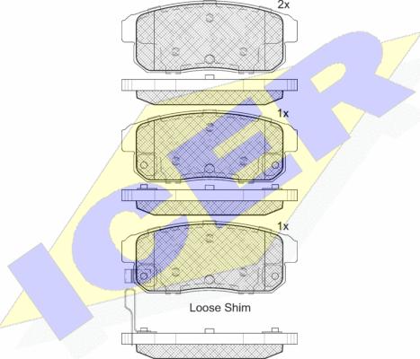 Icer 181667 - Тормозные колодки, дисковые, комплект autospares.lv