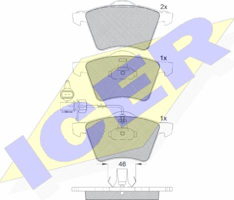 Icer 181605 - Тормозные колодки, дисковые, комплект autospares.lv