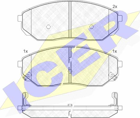 Icer 181606 - Тормозные колодки, дисковые, комплект autospares.lv