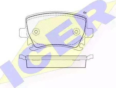 Icer 181600 - Тормозные колодки, дисковые, комплект autospares.lv