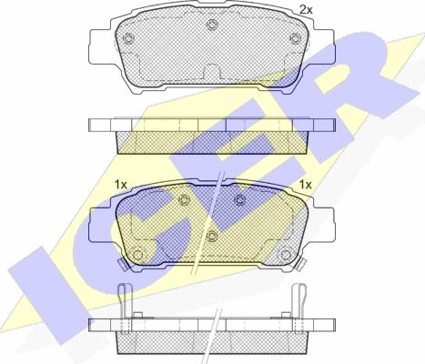 Icer 181608 - Тормозные колодки, дисковые, комплект autospares.lv