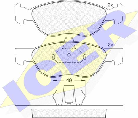 Icer 181602 - Тормозные колодки, дисковые, комплект autospares.lv