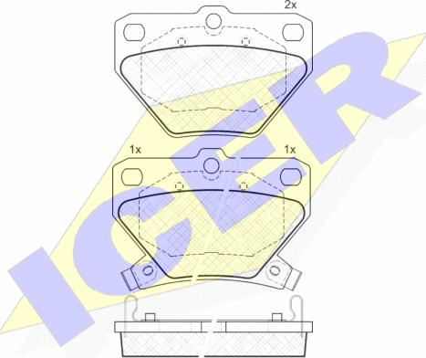 Icer 181607 - Тормозные колодки, дисковые, комплект autospares.lv