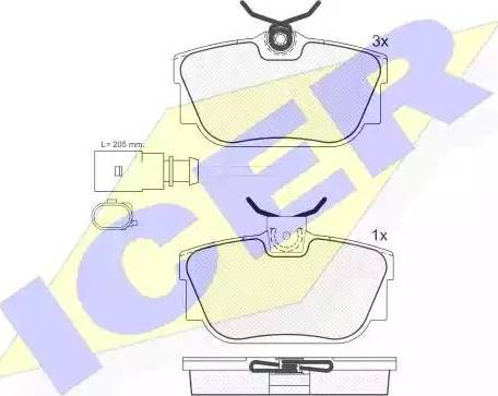 Icer 181614 - Тормозные колодки, дисковые, комплект autospares.lv