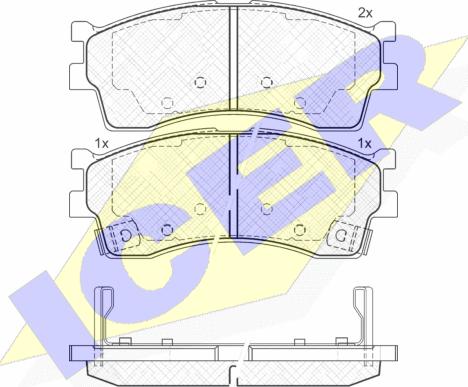 Icer 181610 - Тормозные колодки, дисковые, комплект autospares.lv