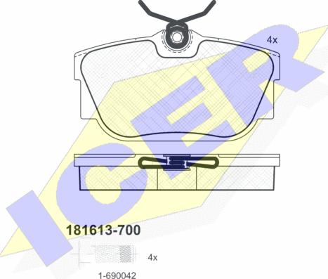 Icer 181613-700 - Тормозные колодки, дисковые, комплект autospares.lv
