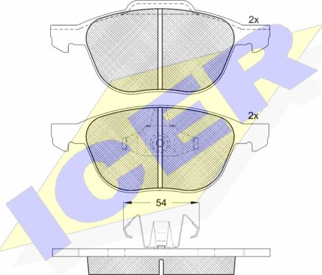 Icer 181617399 - Тормозные колодки, дисковые, комплект autospares.lv