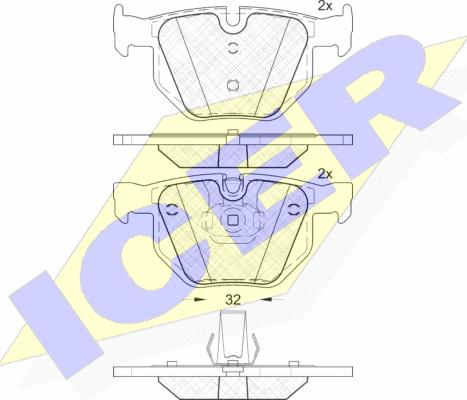 Icer 181685-202 - Тормозные колодки, дисковые, комплект autospares.lv