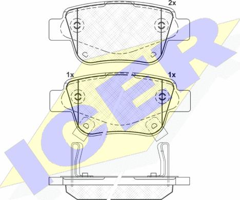 Icer 181688 - Тормозные колодки, дисковые, комплект autospares.lv