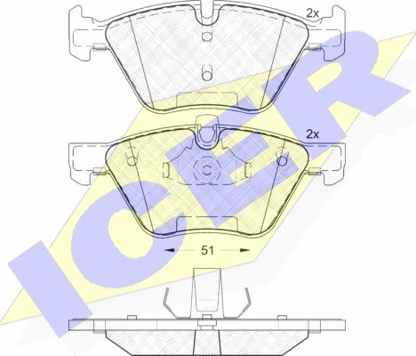 Icer 181683 - Тормозные колодки, дисковые, комплект autospares.lv