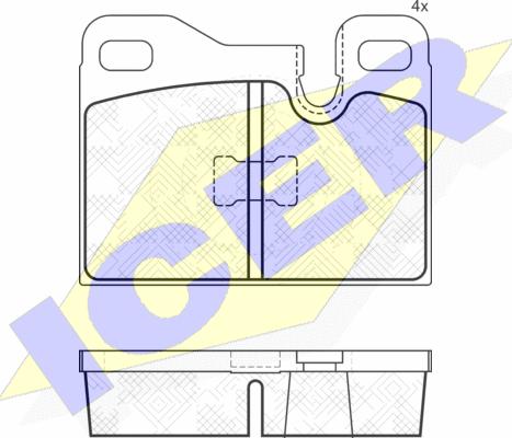 Icer 181624 - Тормозные колодки, дисковые, комплект autospares.lv